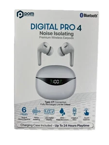 Auriculares inalámbricos premium con aislamiento de ruido POM Digital Pro 4 blancos - Imagen 1 de 7