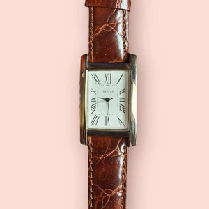 Vintage Xeryus Rouge De Givenchy Wrist Watch Mens Leather 25MM 7.5" NEED BATTERY - Picture 1 of 3