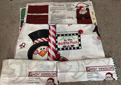 Daisy Kingdom Lot 4 Card Pocket Holder Sewing Fabric Panels Santa Snowman - Image 1 of 4