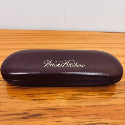 Estojo de óculos Brooks Brothers castanha rica estilo concha marrom - Imagem 1 de 4