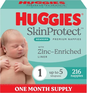 Newborn Nappies Size 1 (Up to 5Kg) 216 Count - Picture 1 of 11