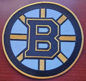 Boston Bruins hochwertiger riesiger gestickter Aufnäher 7 x 7 Bügelbild KOSTENLOSER Versand - Bild 1 von 1