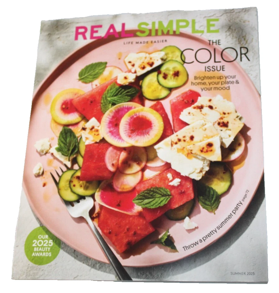 Real Simple Magazine Summer 2025 The Color Issue 5 Easy Dinners Peach Lassi - Image 1 of 1