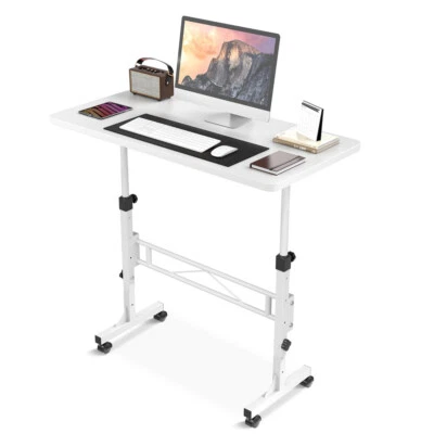 Small Standing Desk Adjustable Height, Mobile Stand Up Desk with Wheels, - Image 1 of 4