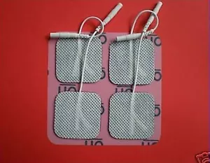 32 TENS Elektroden Pads 40x40mm EMS Massage Knie Rücken HWS Beste Qualität 4x4cm - Bild 1 von 1