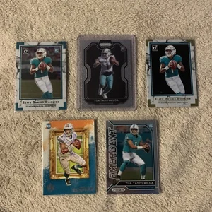 5 Card Lot Tua Tagovailoa Rookie Card Lot Dolphins Prizm Black, Optic, Etc - Picture 1 of 2