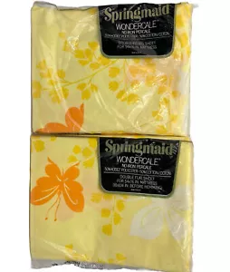Vintage 1970’s Springmaid Full Double Flat/Fitted Set Yellow Butterfly Mariposa - Picture 1 of 10