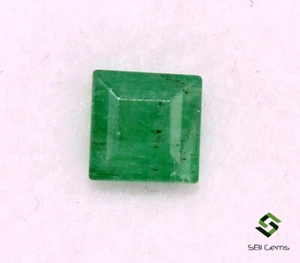 Smeraldo naturale certificato taglio quadrato 4 mm 0,45 ct tonalità verde profondo gemme sciolte - Foto 1 di 2
