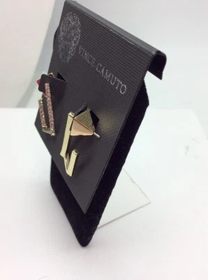 $22 VINCE CAMUTO Pendientes Dimensionales Vidrio en Forma de L Tono Dorado #149 Foto 1 de 4