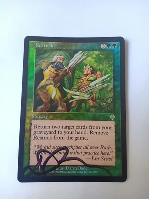 Restock (Foil), Invasion MTG SIGNED by artist Daren Bader - Image 1 of 2