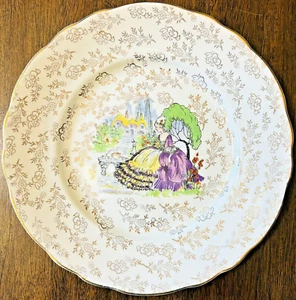 Piatto Vintage James Kent Lavanda Lady 3089 Made in England - Foto 1 di 7
