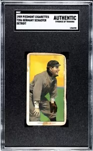 1909 T206 Piemont Zigaretten Germany Schaefer SGC Authentic Detroit Tigers - Bild 1 von 2