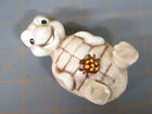 Turtle Figurine W Lady Bug Ceramic Cute Adorable Estate Old Find Git Unusual WG