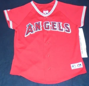Los Angeles Anaheim Angels Ladies Majestic MLB Sewn Jersey Medium Women Vintage - Picture 1 of 2