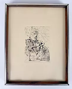Salvador Dalí "El Cid" Original Grabado Enmarcado Surrealismo Inmortales Españoles Certificado de Autenticidad - Imagen 1 de 13