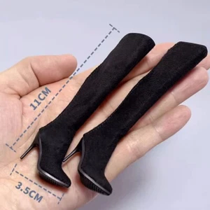 1/6 Female Long Black Boots Hollow Shoes Model Toy For 12" PHICENN Figure Body - Picture 1 of 5