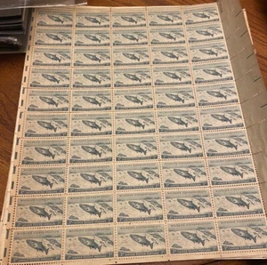 Wildlife Conservation, Salmon, 1956, Full Sheet of 50 Stamps - Picture 1 of 2