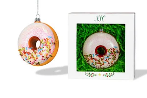 North Star Christmas | Vanilla Frosted Donut Glass Ornament | Food Collection - Picture 1 of 8