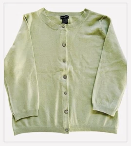 Soft Light Mint Green Cardigan Size L 12-14 w/Rhinestone Buttons New With Tags - Picture 1 of 3