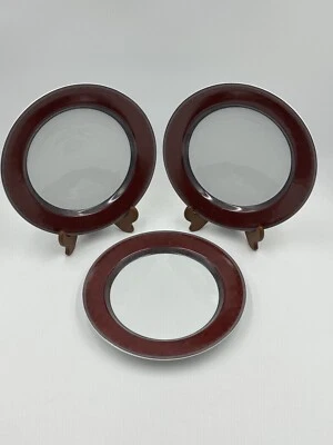 Juego de 3 platos de cena Dansk Gridworks Borgoña de 11 pulgadas hechos en Portugal Foto 1 de 4