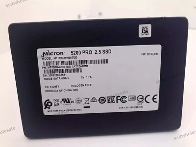 New MICRON 5200 PRO 960GB SATA III 6Gbps 2.5'' MTFDDAK960TDD-1AT1ZABYY 2DWPD SSD - Image 1 of 2
