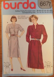 (1990’s) Burda 6677 Sewing Pattern Ladies Pullover dress Cut size 12-18. Size 12 - Picture 1 of 12