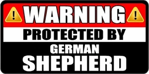 German Shepherd Warning Decal Attitude Guard Dog Vinyl Window Sticker WS3 VAR - Foto 1 di 1