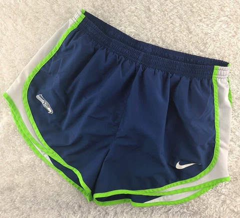 Nike Dri-fit Seattle Seahawks womens running shorts SIZE L built in liner (W) Cover