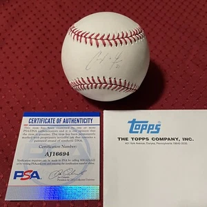 Christian Yelich Signed Auto Rawlings OMLB Baseball Rookie Topps PSA DNA COA - Picture 1 of 6