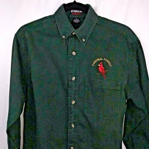 UltraClub Collection Mens Small Green Button Down Pocket Shirt "Cardinal Forest" - Picture 1 of 7