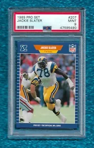 1989 PRO SET #207 JACKIE SLATER PSA 9 MINT POP 1 HOF RAMS JACKSON STATE - Picture 1 of 1