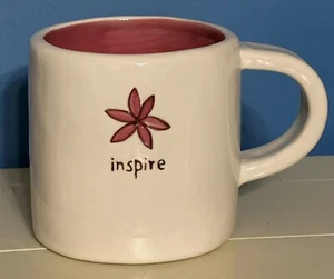 Starbucks 2008 "Inspire" Hand Painted Pink Flower Mug Teetasse 10oz - Bild 1 von 3