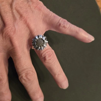 Anillo Girasol Salvaje James Avery Plata de Ley y Bronce Talla 8 Foto 1 de 4