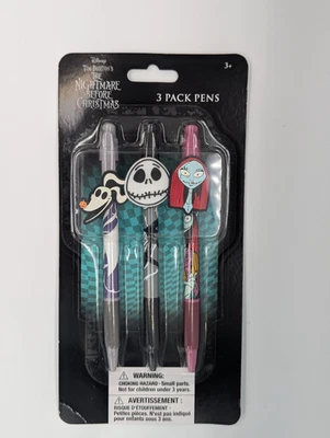 Paquete de 3 bolígrafos Disney Pesadilla antes de Navidad Jack Sally Zero NUEVO Foto 1 de 2