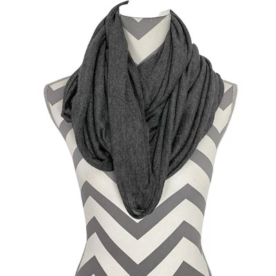 Calvin Klein Infinity Scarf Women One Size Grey Jersey Knit Shawl Unisex Neutral - Image 1 of 4