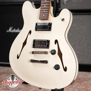 Squier Affinity Series Starcaster Deluxe - Olympic White - Picture 1 of 11