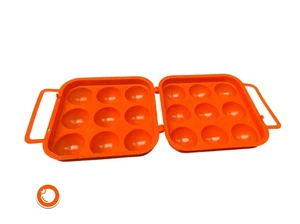 Caja de huevos años 70 para 9 huevos plástico naranja Alemania - Imagen 1 de 2