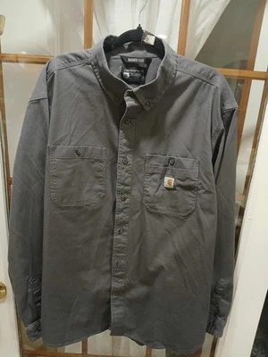 Camisa de trabajo para hombre Carhartt con botones calce relajado resistente flexible 2XL Foto 1 de 3