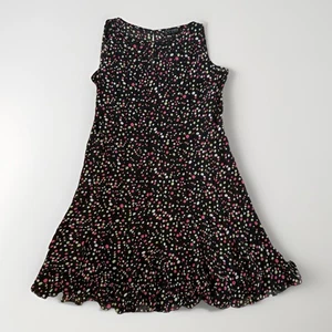 Studio I Kleid Gr. 14 schwarz mit Poka Dots gefüttert fließend ärmellos Rüschen - Bild 1 von 9