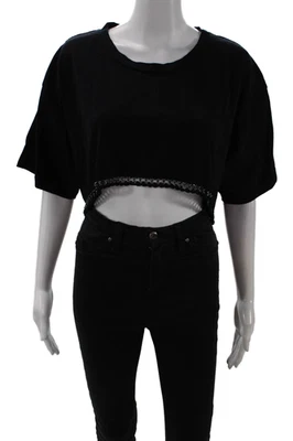 Camiseta corta negra Emma & Sam para mujer manga corta algodón cuello redondo talla L Foto 1 de 4