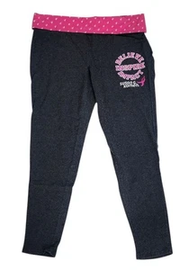 Susan G Komen Charcoal & Pink Leggings  with fold over waistband and pink ribbon - Bild 1 von 13