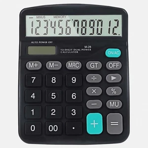 ɪ12 Digit Dual Power Basic Calculator Handheld Desktop Calculator With Large LCD - Picture 1 of 8