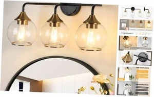 Gold 3-Lights Vanity Light Modern Vanity Lights for Bathroom Over Mirror Black - Picture 1 of 8