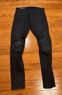 G-Star Raw 5620 3D Zip Knee Skinny Pants Jeans Mens 31x32 Blue Moto Double Knee - Image 1 of 4