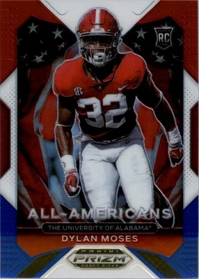 2021 Panini Prizm Draft Picks Prizms Red White and Blue #190 Dylan Moses AA - FB - Image 1 of 2