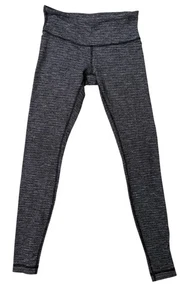 Lululemon Wunder Under schwarz dunkel meliert grau Mikro Streifen Leggings Gr. 6 - Bild 1 von 11