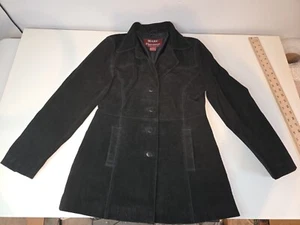 Vtg Women's Marc Florence Suede Black Leather Coat Jacket Size Medium EUC! - Picture 1 of 14
