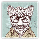 10cm Auto-Aufkleber Sticker Decal Laptop Farbe Hipster Leopard Toon Comic H1647