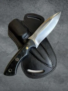 CUSTOM HANDMADE D2 STEEL HUNTING KNIFE CAMPING KNIFE WITH RESIN HANDLE~SHEATH - Picture 1 of 2