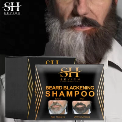 Champú tinte para barba y cabello Sevich Men natural para teñir bigote negro oscurecimiento Foto 1 de 4